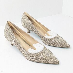 Betsey Johnson Women's Gold Rhinestone Heels